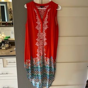 Orange sleeveless beach dress - size large